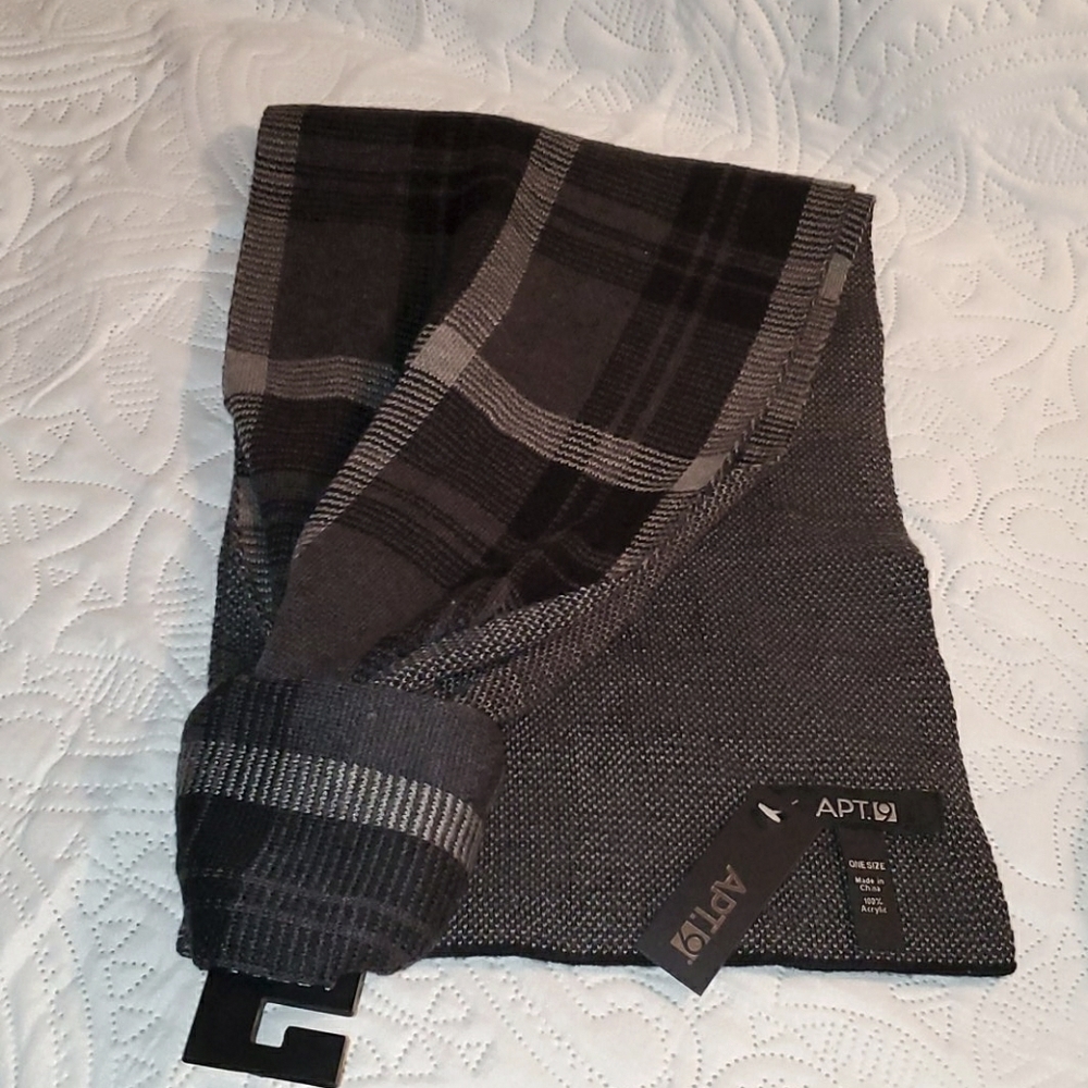 NWT Men's Apt 9 Tonal Plaid Scarf
